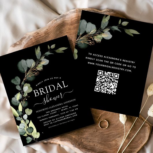 Budget Vrijgezellenfeest QR Code Eucalyptus Invita Flyer