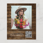 Budget Vrijgezellenfeest QR Code Rustieke uitnodig Flyer (Achterkant)