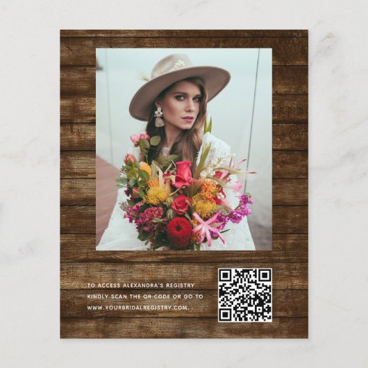 Budget Vrijgezellenfeest QR Code Rustieke uitnodig Flyer (Achterkant)