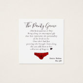 BUDGET Vrijgezellenfeest Red Lingerie Panty Game K Vierkante Visitekaartjes (Voorkant)