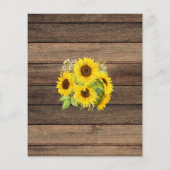 Budget Vrijgezellenfeest Sunflower Rustige Uitnodi Flyer (Achterkant)