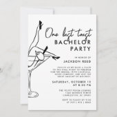 Budget vrijgezellenfeest zwart-wit Martini Kaart (Voorkant)