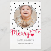 Budget Vrolijk Handgeschreven Foto Kerstkaart (Voorkant)