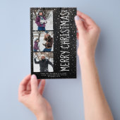 Budget Vrolijk Kerstfeest 3 foto rustiek Vakantie  Flyer (Hand)