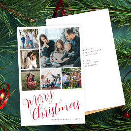 Budget Vrolijk Kerstfeest 6 foto rode typografie k