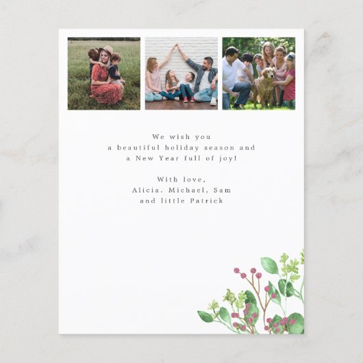 Budget Vrolijk Kerstfeest 6 foto's groen Vakantie  (Achterkant)