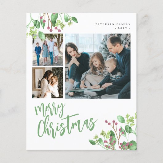 Budget Vrolijk Kerstfeest 6 foto's groen Vakantie  (Voorkant)