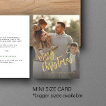 Budget Vrolijk Kerstfeest gouden script foto Vakan Notitiekaartje<br><div class="desc">De moderne Vroege feestdagen van de Kerst van de Kerst voegen uw familiefoto toe kleine sjabloon van het wenskaart met trendy borstel handgeschreven het schrijven van het kalligrafiekmanuscript. Gemakkelijk personaliseer met uw foto en tekst aan beide kanten!</div>