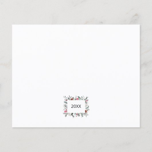 Budget Vrolijk Kerstfeest Greenery 2024 kaart (Achterkant)