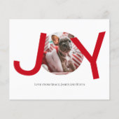 BUDGET Vrolijk kerstfeest Joy Red-fotokaart (Voorkant)