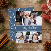 Budget vrolijk kerstfeest Moderne Kaart drie foto'