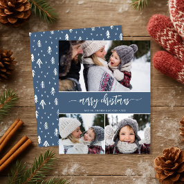 Budget vrolijk kerstfeest Moderne Kaart drie foto'