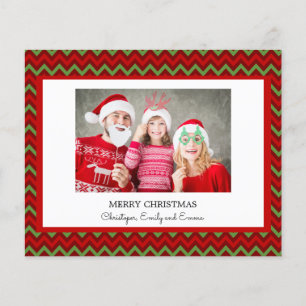 Budget Vrolijk Kerstmis Rood Groen Fotokaart Flyer