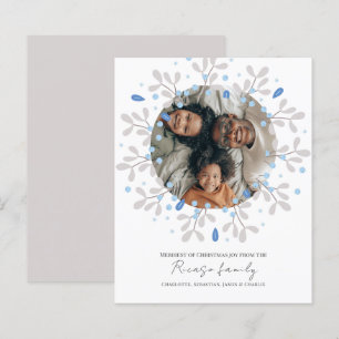 BUDGET Vrolijke Kerstmis Blauwe Krans Fotokaart