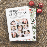 budget | Vrolijke momenten | Moderne Kerst 9 Foto<br><div class="desc">Deel de vreugde dit vakantieseizoen met onze 'Merry Moments' Christmas photo collage vakantie budget kaart. Dit elegante en moderne ontwerp is voorzien van 'Merry Christmas' in stijlvolle serif typografie met artistieke ligamenten en bloei. Uitgelijnd aan de rechterkant, uw familienaam is geschreven in rode handschrift-stijl script kalligrafie voor een gewaagde en...</div>