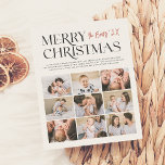 budget | Vrolijke momenten | Moderne Kerst 9 Foto<br><div class="desc">Deel de vreugde dit vakantieseizoen met onze 'Merry Moments' Christmas photo collage vakantie budget kaart. Dit elegante en moderne ontwerp is voorzien van 'Merry Christmas' in stijlvolle serif typografie met artistieke ligamenten en bloei. Uitgelijnd aan de rechterkant, uw familienaam is geschreven in rode handschrift-stijl script kalligrafie voor een gewaagde en...</div>