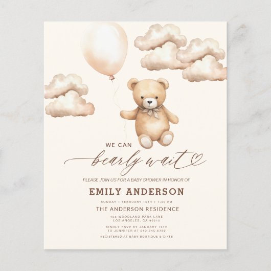 Budget wacht nauwelijks met neutraal Baby shower (Voorkant)