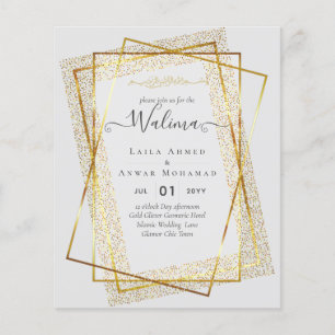 Budget Walima Moslim Huwelijk Gouden Lijst Uitnodi Flyer