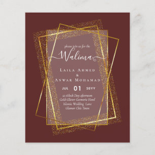Budget Walima Moslim Huwelijk Gouden Lijst Uitnodi Flyer