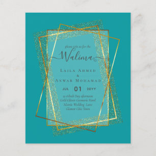 Budget Walima Moslim Huwelijk Gouden Lijst Uitnodi Flyer