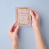 Budget Walima Moslim Huwelijk Gouden Lijst Uitnodi Flyer (Hand)