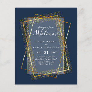 Budget Walima Moslim Huwelijk Gouden Lijst Uitnodi Flyer