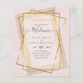 Budget Walima Muslim Wedding Gold Lijst Invite (Voorkant)