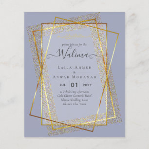 Budget Walima Muslim Wedding Gold Lijst Invite Flyer