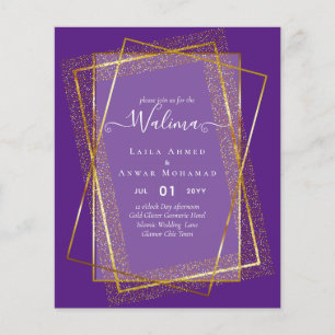 Budget Walima Muslim Wedding Gold Lijst Invite Flyer