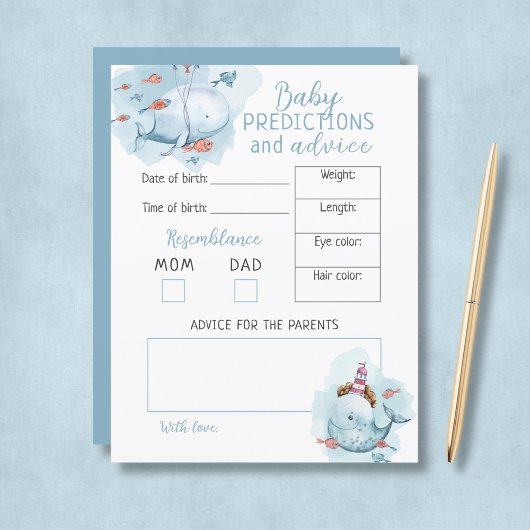 Budget Walvis Baby Shower Baby Voorspellingen & Ad