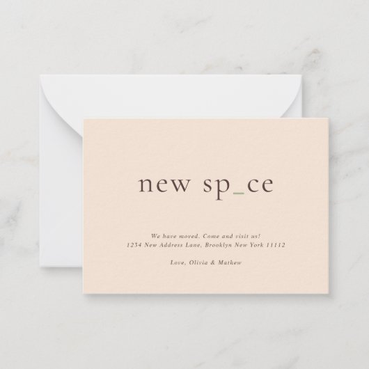 BUDGET Warm Aardse Nieuwe Plaats Nieuwe Ruimte Bew Notitiekaartje (Voorkant)