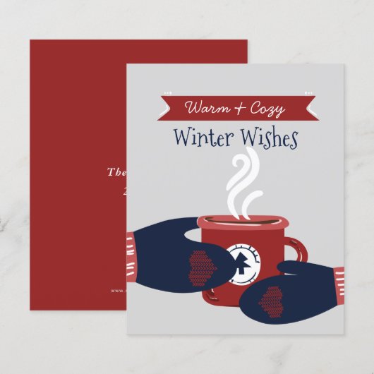 Budget Warme Wensen Koffie Kerst Vakantiekaart (Voorkant / Achterkant)