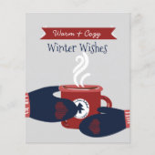 Budget Warme Wensen Koffie Kerst Vakantiekaart (Voorkant)