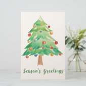 Budget Watercolor Kerstboom vakantiekaart (Staand voorkant)