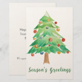 Budget Watercolor Kerstboom vakantiekaart (Voorkant / Achterkant)