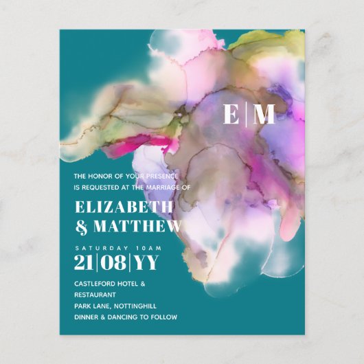 BUDGET Watercolor Trouw Abstract Paars Grijs (Voorkant)