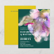 BUDGET Watercolor Trouw Abstract Paars Grijs