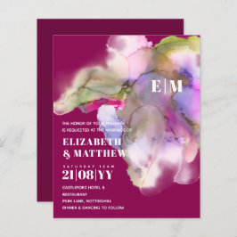 BUDGET Watercolor Trouw Abstract Paars Grijs