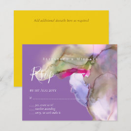 BUDGET Watercolor Trouwdag Abstract Paars rsvp