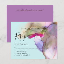 BUDGET Watercolor Trouwdag Abstract Paars rsvp