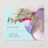 BUDGET Watercolor Trouwdag Abstract Paars  rsvp (Voorkant)