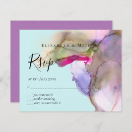 BUDGET Watercolor Trouwdag Abstract Paars  rsvp