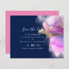 BUDGET Watercolor Trouwdag Abstract Save Dates