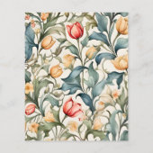 Budget Watercolor Tulpen William Morris Bruiloft (Achterkant)