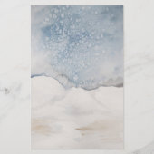 Budget Watercolor Winter Blau Zilver Trouw Menu (Achterkant)