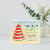Budget Watermeloen Christmas in July-feestuitnodig (Staand voorkant)