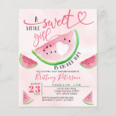 Budget Watermeloen Roze Baby shower Invitation (Voorkant)