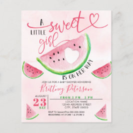 Budget Watermeloen Roze Baby shower Invitation