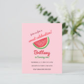 Budget watermeloen zomer verjaardagsfeestuitnodigi (Staand voorkant)