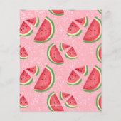 Budget watermeloen zomer verjaardagsfeestuitnodigi (Achterkant)